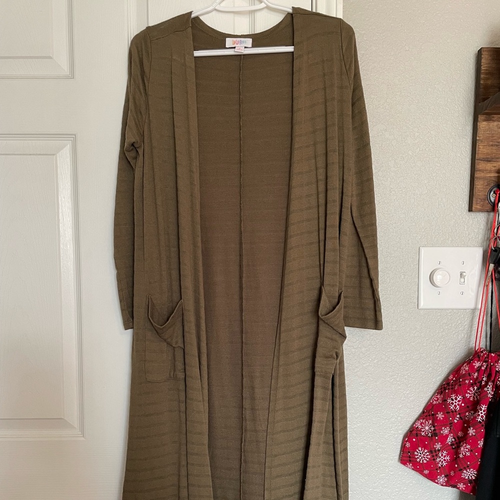 Long green cardigan